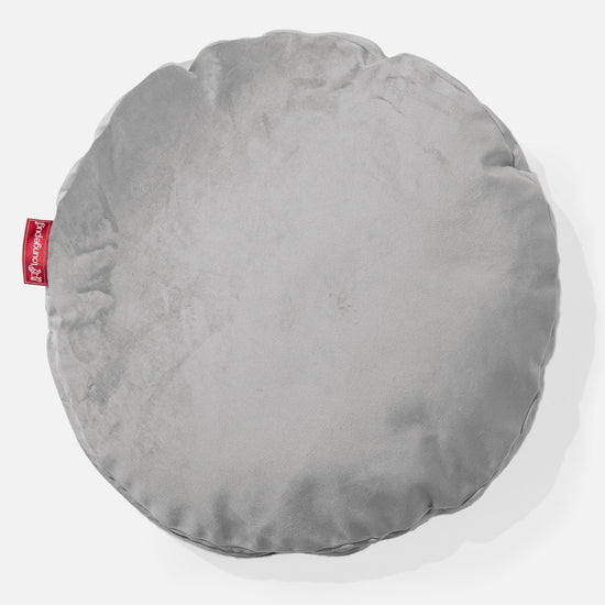 Kudde Rund 50cm - Sammet Silverfärgad 01
