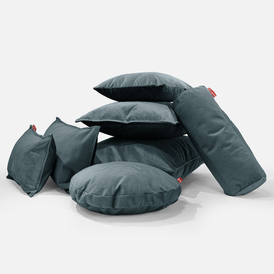 Kudde Rund 50cm - Sammet Teal 03