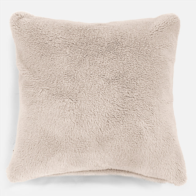 Kudde XL 70 x 70cm - Teddy-fuskpäls Minkbrun 01