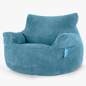 Barnfåtölj Saccosäck 3-8 år - Pom-pom Turkos