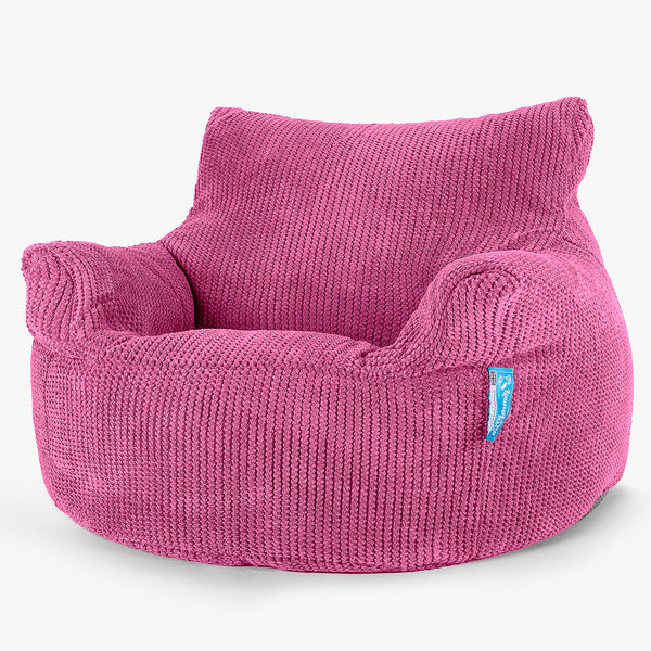 Barnfåtölj Saccosäck 3-8 år - Pom-pom Rosa 01