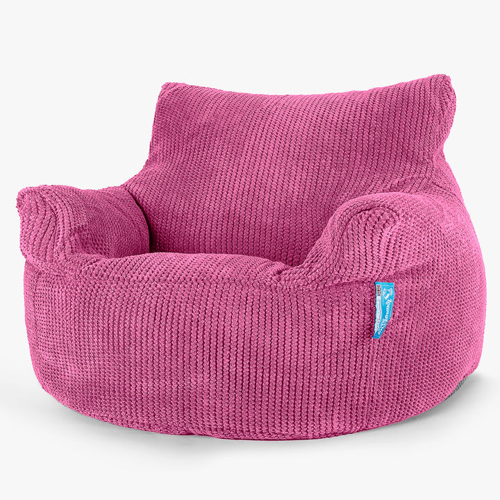 Barnfåtölj Saccosäck 3-8 år - Pom-pom Rosa 01