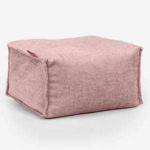 Liten Fotpall - Chenille Rosa