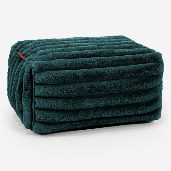 Liten Fotpall - Ultraplyschmanchestertyg Teal 01