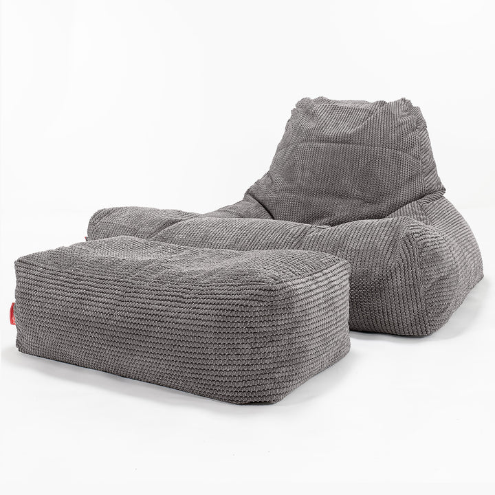 Soffa Lounge XXL Sittsäck - Pom-pom Mörkgrå 02