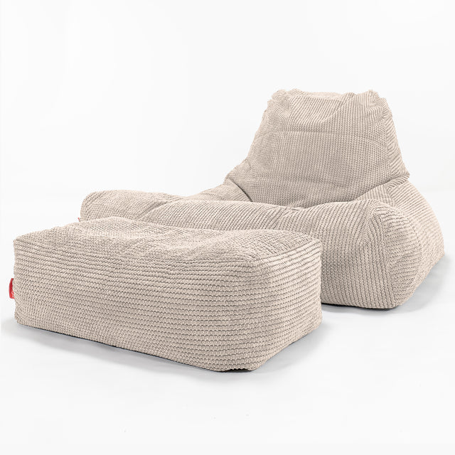 Soffa Lounge XXL Sittsäck - Pom-pom Elfenbensvit 02