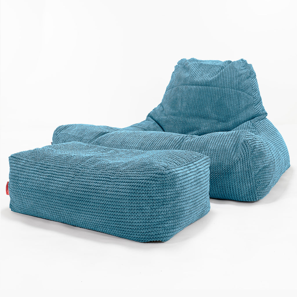 Soffa Lounge XXL Sittsäck - Pom-pom Turkos 02