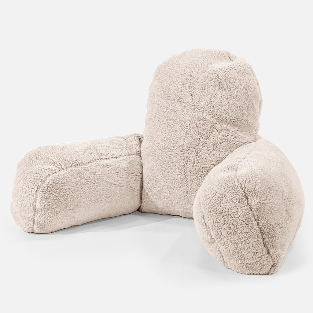 Läskudde med Högt Ryggstöd - Teddy-fuskpäls Minkbrun 01