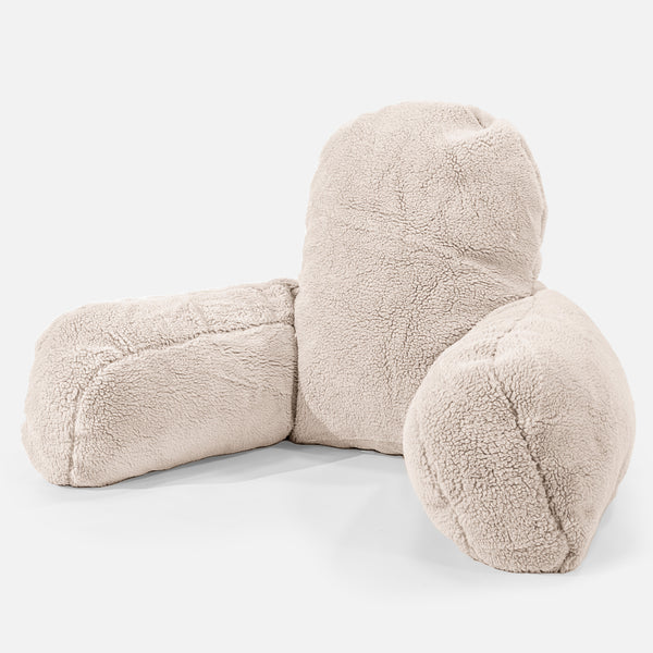 Läskudde med Högt Ryggstöd - Teddy-fuskpäls Minkbrun 01