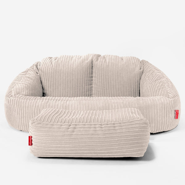 Saccosäck Soffa Bubble - Klassisk Manchestertyg Elfenbensvit 01
