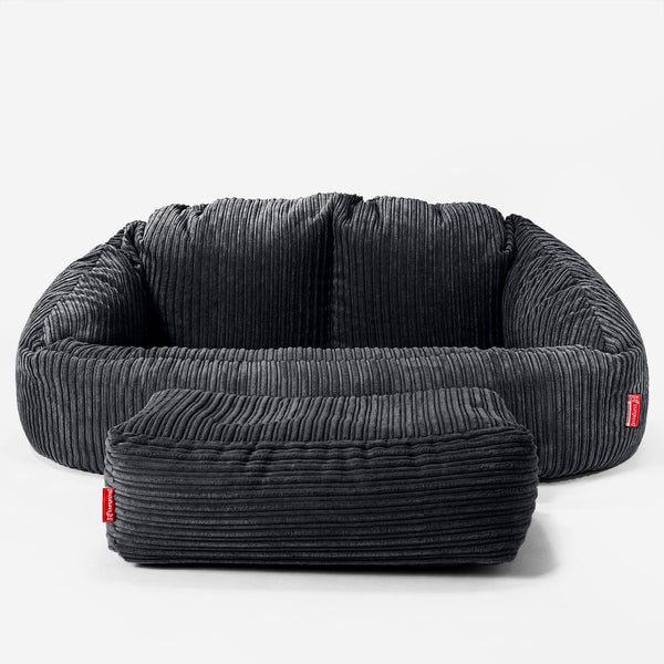Saccosäck Soffa Bubble - Klassisk Manchestertyg Svart 01