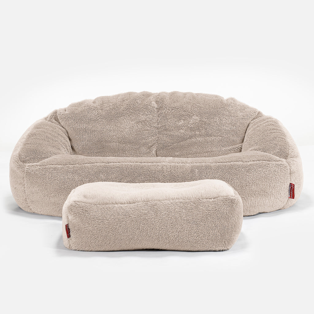 Saccosäck Soffa Bubble - Teddy-fuskpäls Minkbrun 02