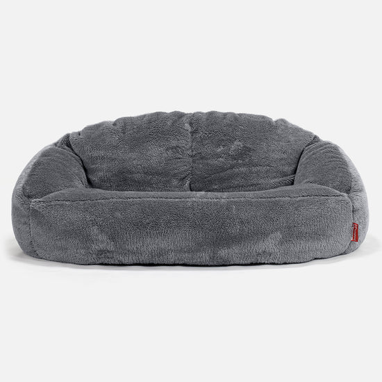 Saccosäck Soffa Bubble - Teddy-fuskpäls Mörkgrå 01