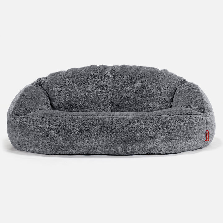 Saccosäck Soffa Bubble - Teddy-fuskpäls Mörkgrå 01
