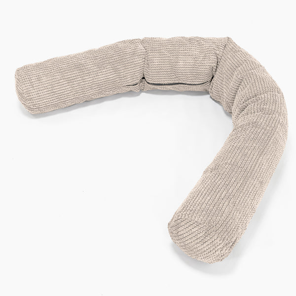 Cylinderkudde C150-L, CloudSac Memoryskum - Pom-pom Elfenbensvit 01