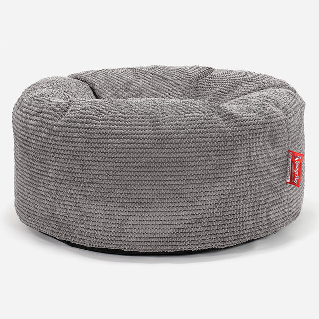 Sittpuff Rund - Pom-pom Mörkgrå 01