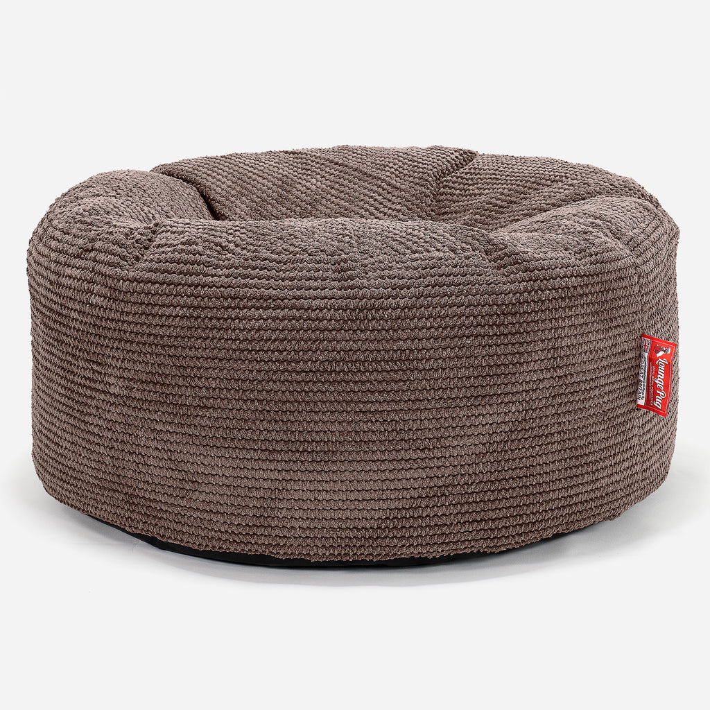 Sittpuff Rund - Pom-pom Chokladbrun 01