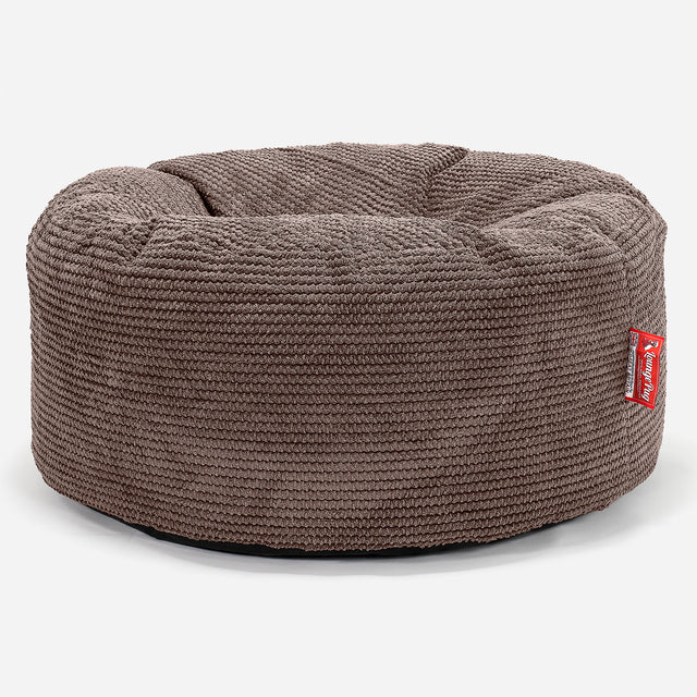Sittpuff Rund - Pom-pom Chokladbrun 01