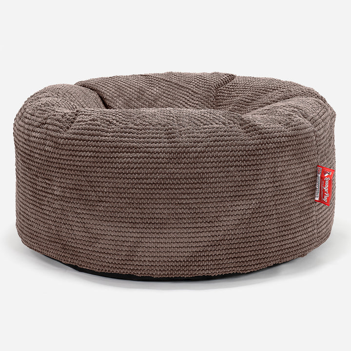 Sittpuff Rund - Pom-pom Chokladbrun 01