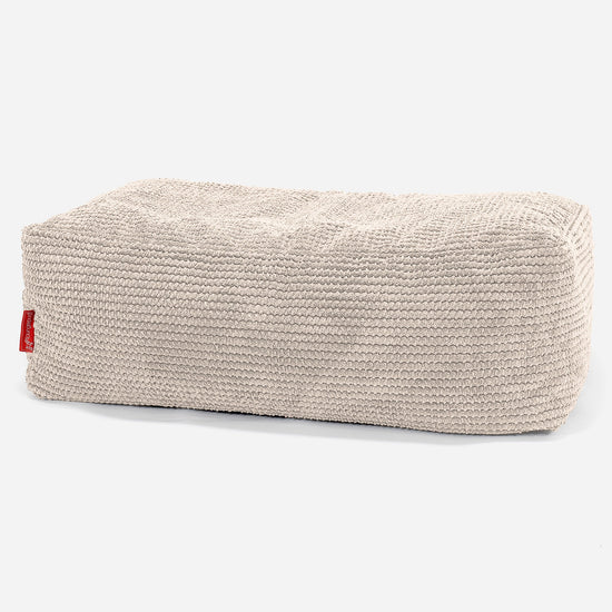 Fotpall Sittpuff C100-L, CloudSac Memoryskum - Pom-pom Elfenbensvit 01