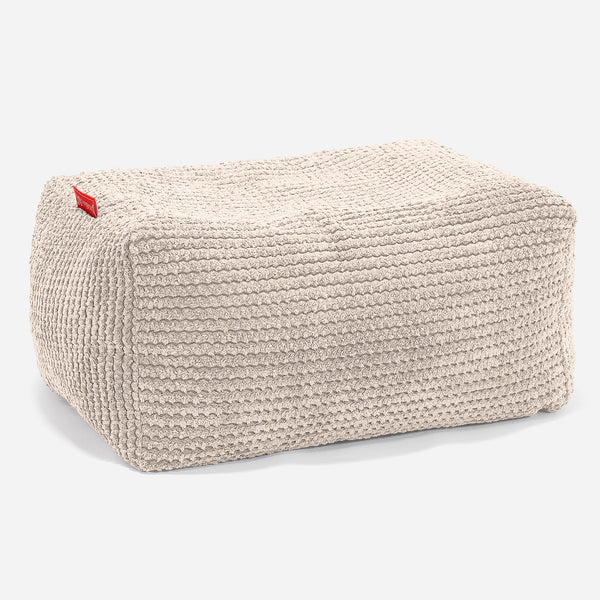 Fotpall Sittpuff - Pom-pom Elfenbensvit 01
