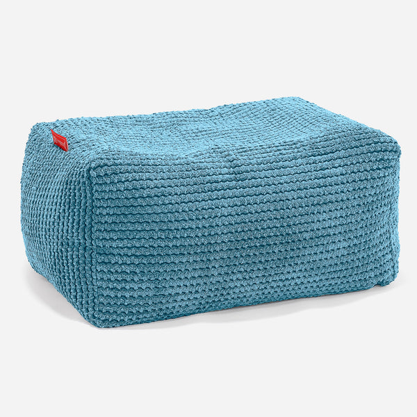 Fotpall Sittpuff - Pom-pom Turkos 01