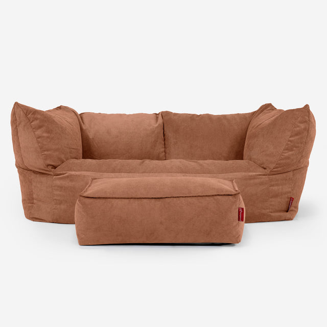 Ruben Saccosäcksoffa - Smalspårig Manchestertyg Orange 02