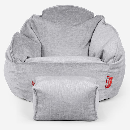 Saccosäck Bubble - Chenille Grå 02