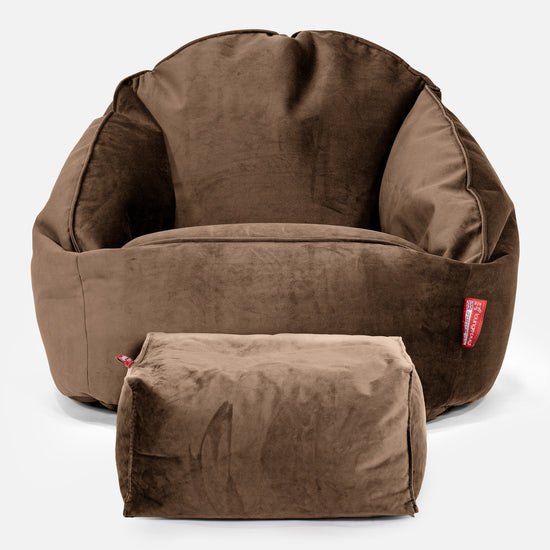 Saccosäck Bubble - Sammet Espresso 02