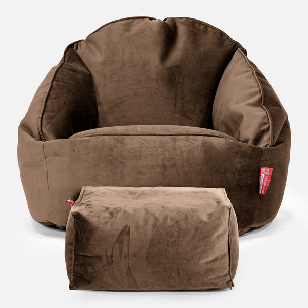 Saccosäck Bubble - Sammet Espresso 01