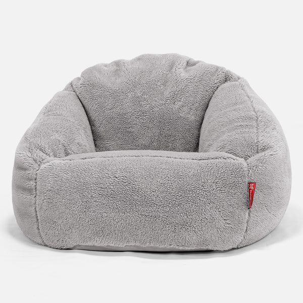 Saccosäck Bubble - Teddy-fuskpäls Mellangrå 01