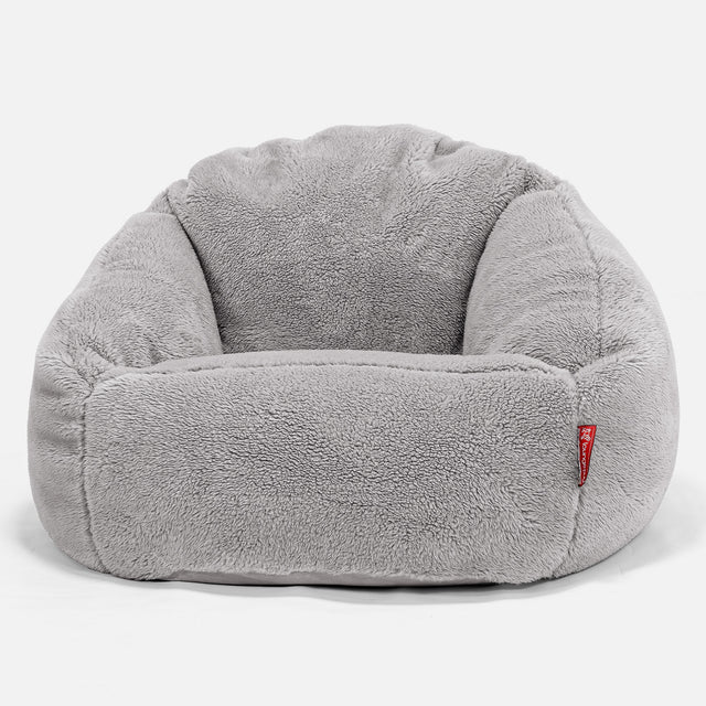 Saccosäck Bubble - Teddy-fuskpäls Mellangrå 01