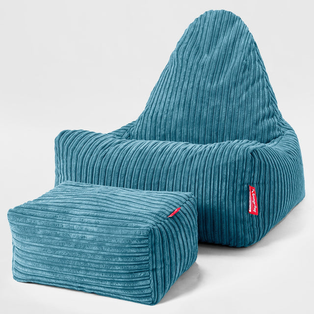 Saccosäck Scandi Lounger - Klassisk Manchestertyg Turkos 02