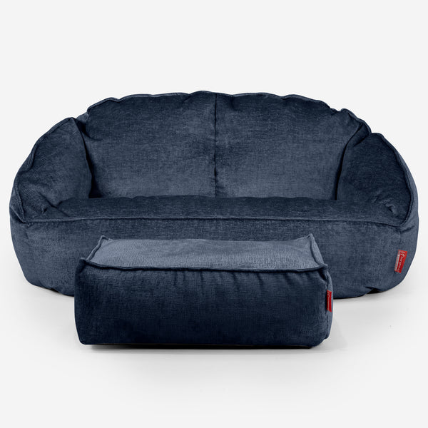 Saccosäck Soffa Bubble - Chenille Marinblå 01