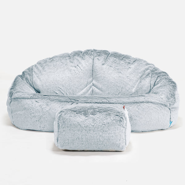 Bubble Barnsoffa Saccosäck 2-6 år - Fuskkaninpäls Gammelblå 01