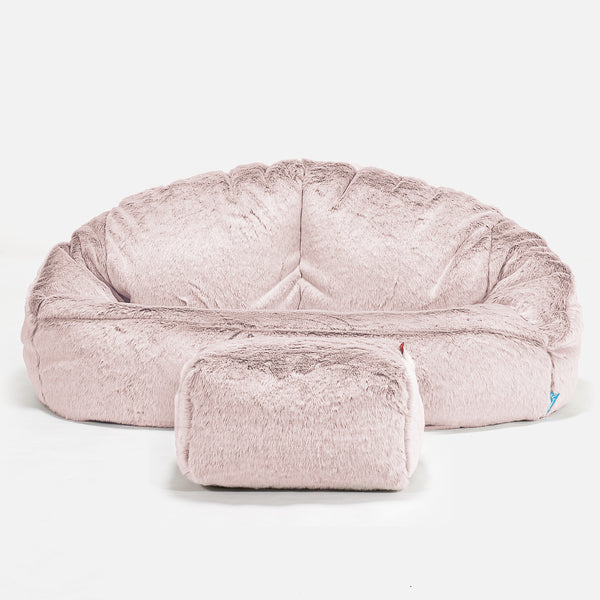 Bubble Barnsoffa Saccosäck 2-6 år - Fuskkaninpäls Gammelrosa 01
