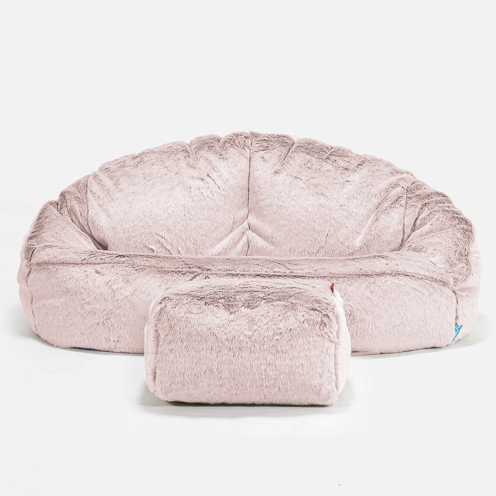 Bubble Barnsoffa Saccosäck 2-6 år - Fuskkaninpäls Gammelrosa 02