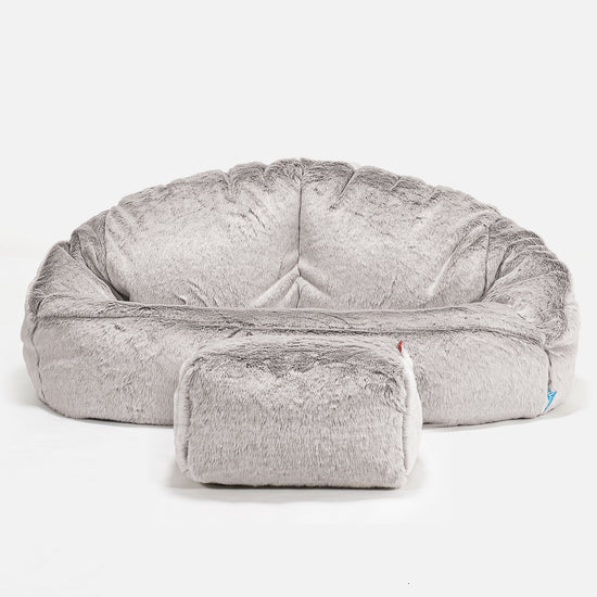 Bubble Barnsoffa Saccosäck 2-6 år - Fuskkaninpäls Ljusgrå 02