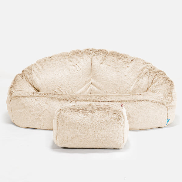 Bubble Barnsoffa Saccosäck 2-6 år - Fuskkaninpäls Vit 01