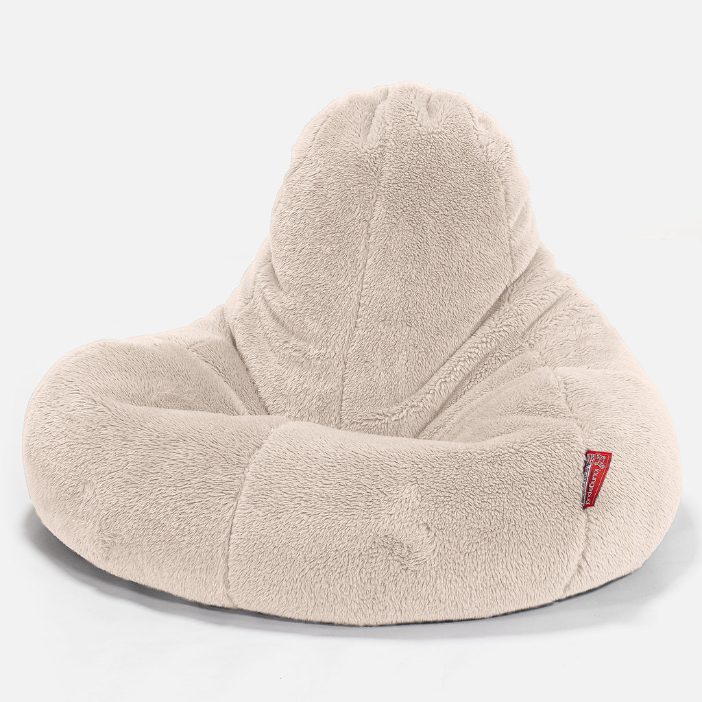 Saccosäck Ultra Lux för Spelande - Teddy-fuskpäls Gräddvit 01