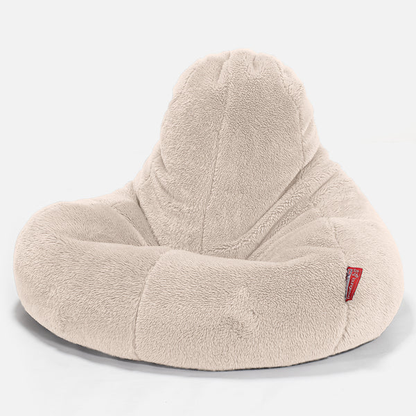 Saccosäck Ultra Lux för Spelande - Teddy-fuskpäls Gräddvit 01