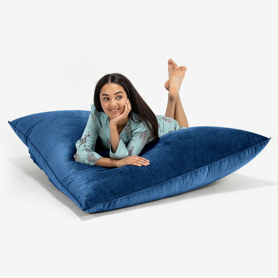 Saccosäck Kudde XXL - Sammet Navy 03