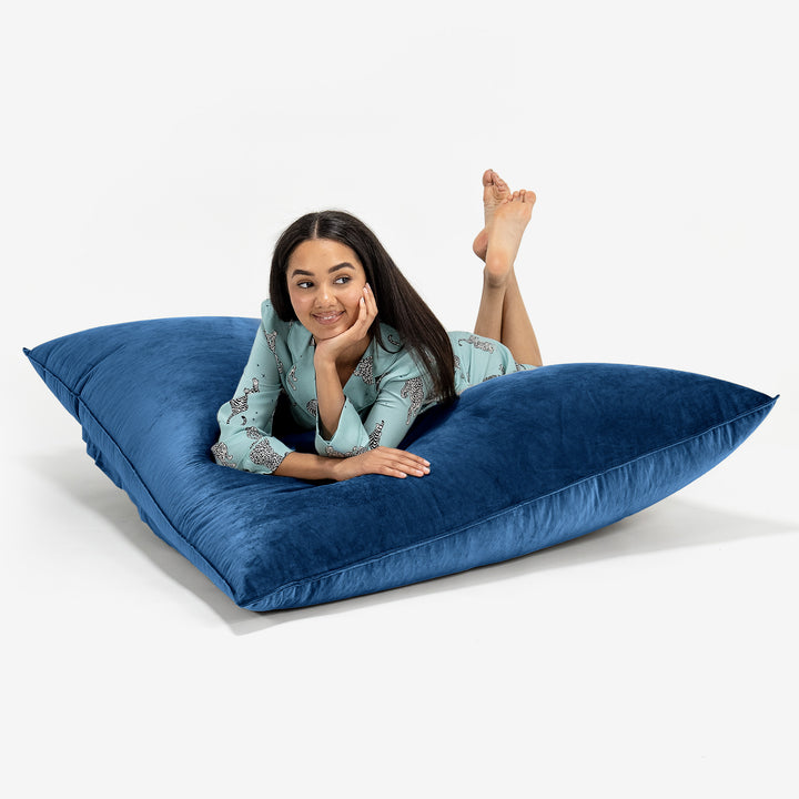 Saccosäck Kudde XXL - Sammet Navy 03