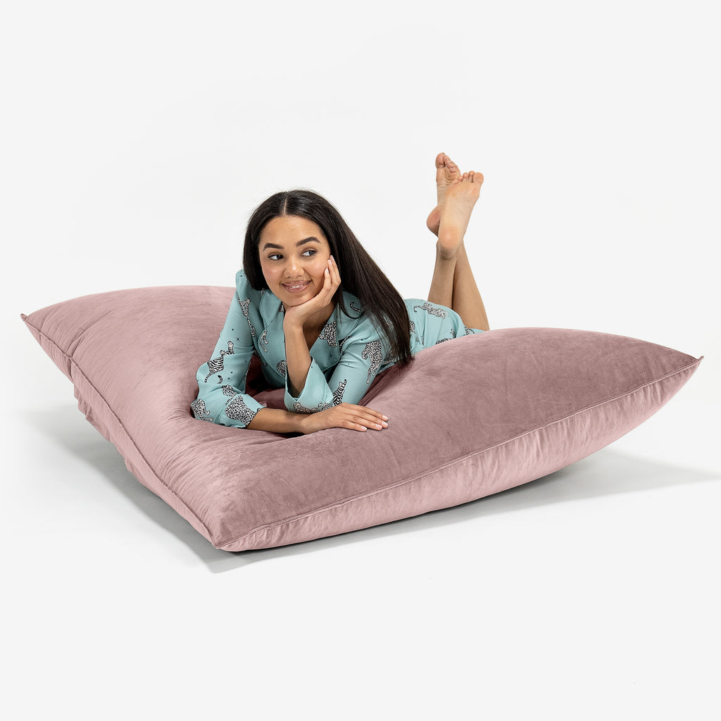 Saccosäck Kudde XXL - Sammet Rosa 03