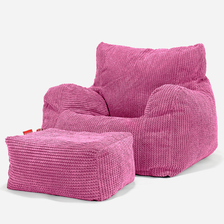 Saccosäcksfåtölj för Tonåringar 6-14 år - Pom-pom Rosa 03