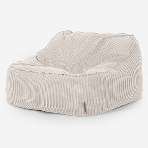 Saccosäckstolen Sloucher - Klassisk Manchestertyg Elfenbensvit