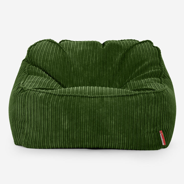 Saccosäckstolen Sloucher - Klassisk Manchestertyg Skogsgrön 01