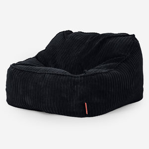 Saccosäckstolen Sloucher - Klassisk Manchestertyg Svart