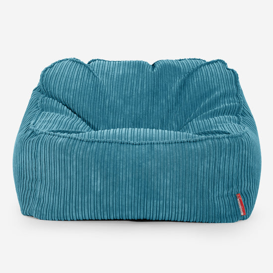 Saccosäckstolen Sloucher - Klassisk Manchestertyg Turkos 01