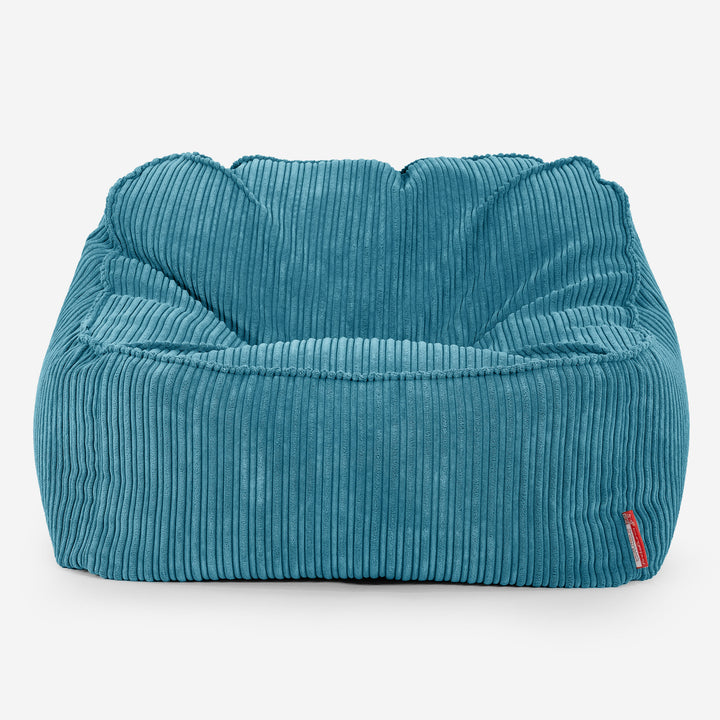 Saccosäckstolen Sloucher - Klassisk Manchestertyg Turkos 01